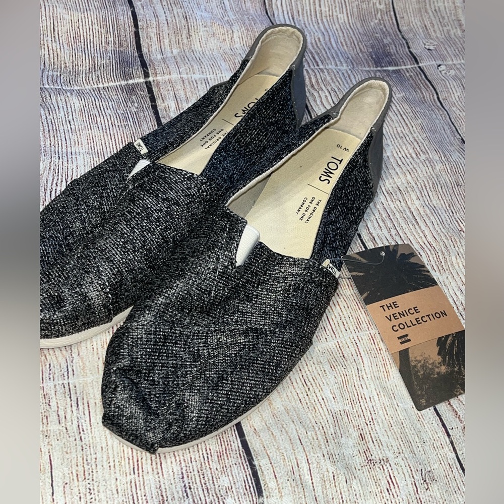 TOMS Classic Birch Technical Knit Woman’s Espadrilles Shoes NWT Size 10W
